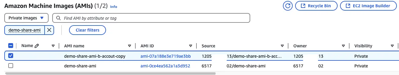 測試複製 AMI 是否正常