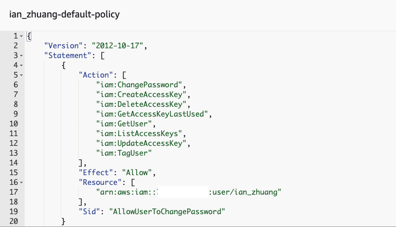 我目前公司帳號的 Policy
