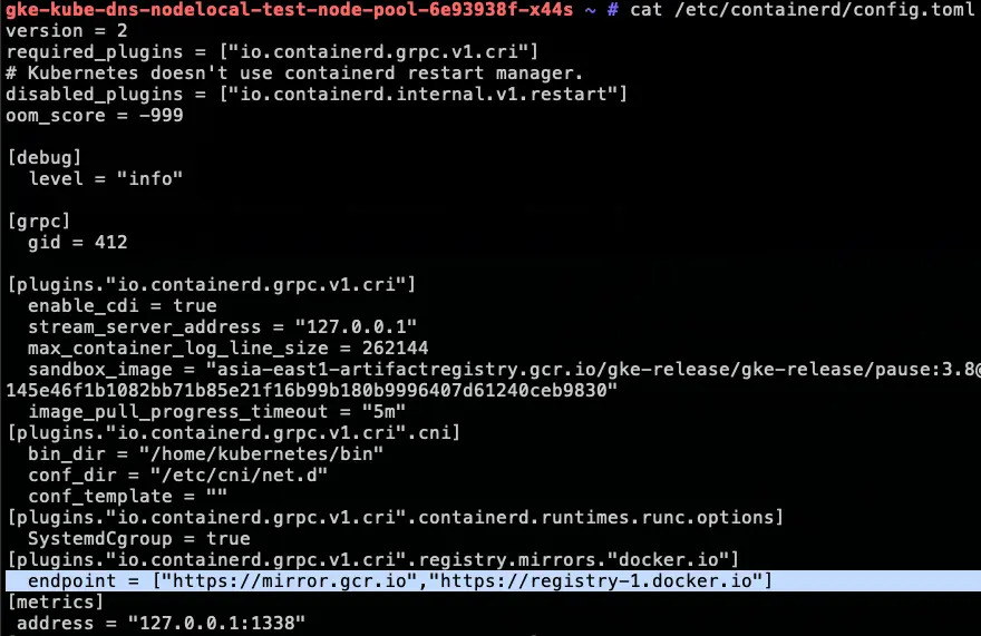GKE Node Mirror Registry