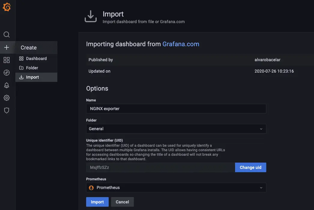 Grafana 載入別人做好的儀表板