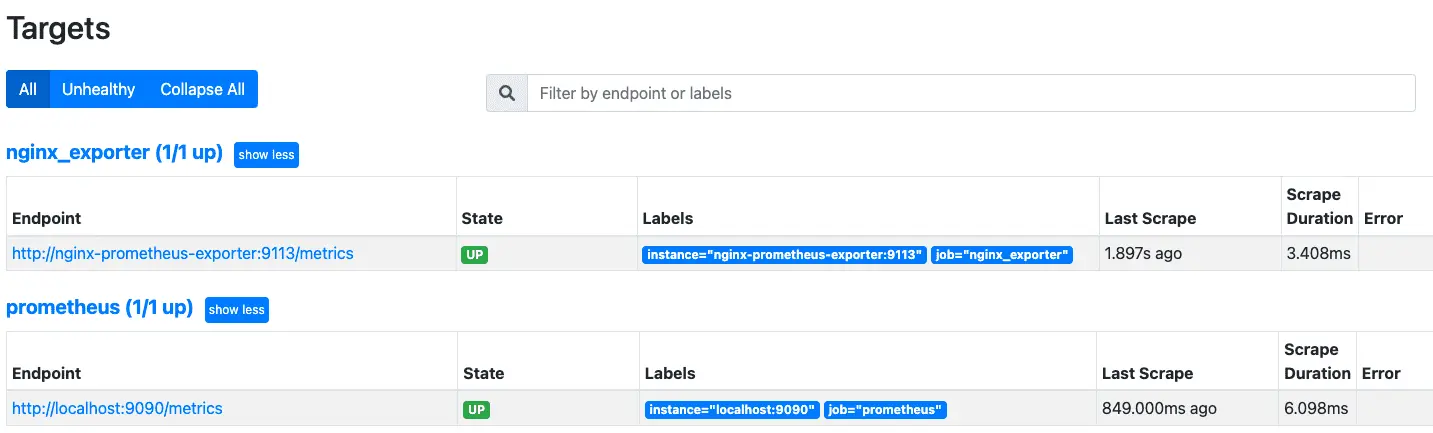 檢查 Prometheus targets