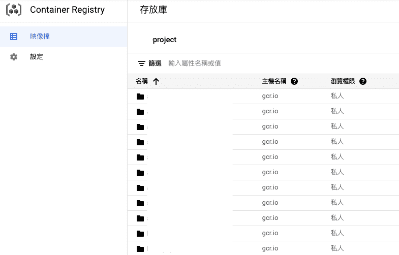 Container Registry 資料夾