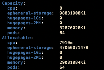 kubectl describe node 頁面