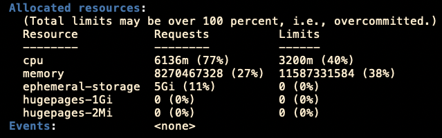 kubectl describe node 頁面