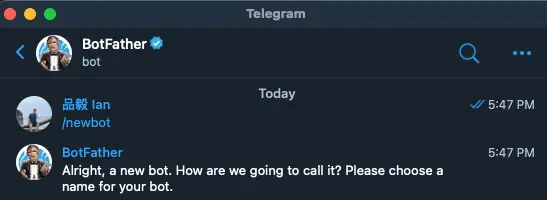 Telegram 創建機器人