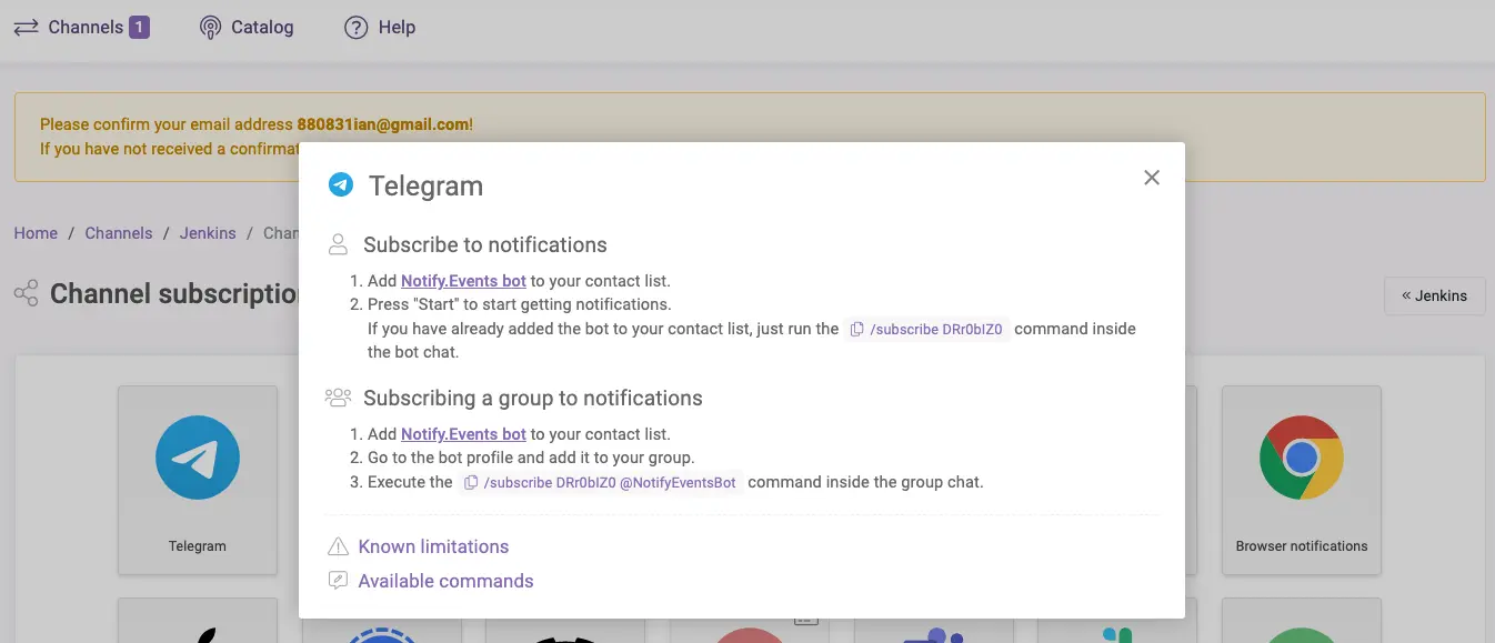 Notify.Events 官網設定