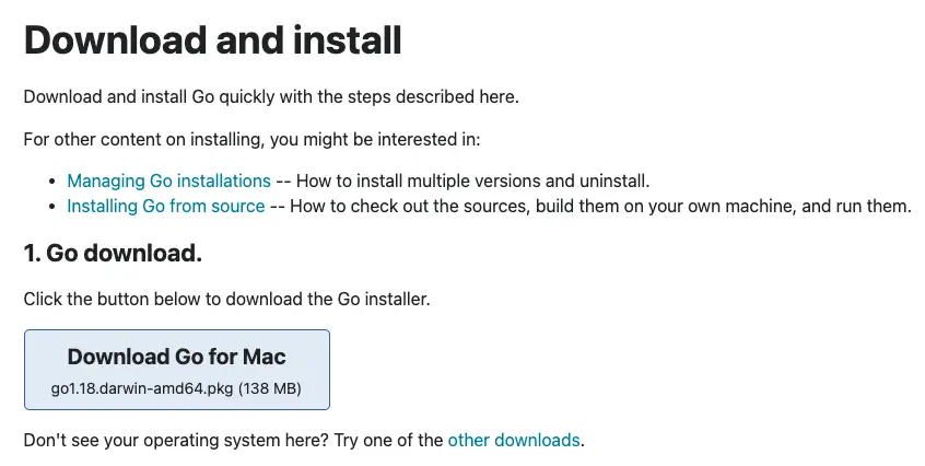 Go 官網下載位置