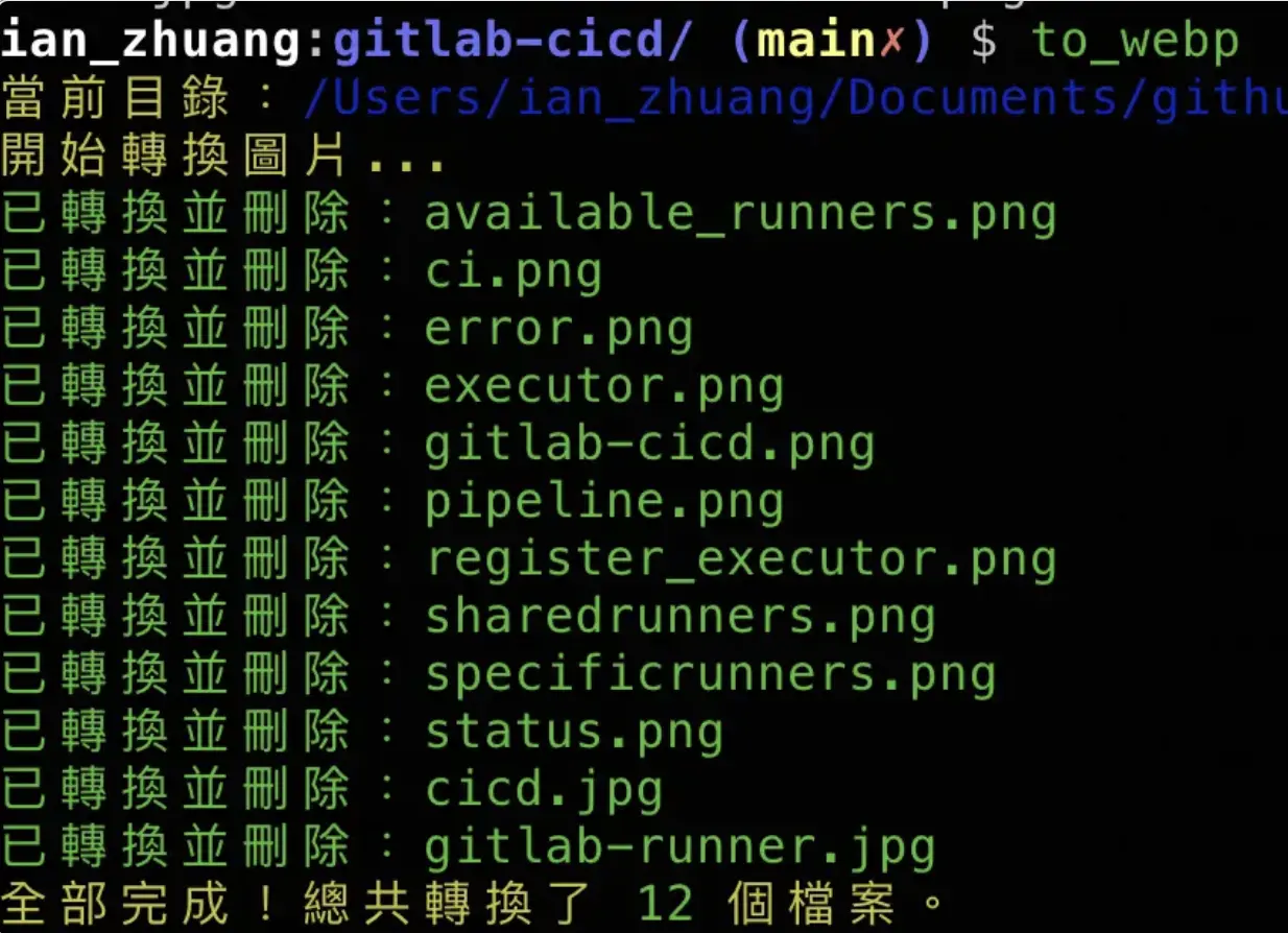 快速將圖片轉成 webp 格式 (Shell Script)