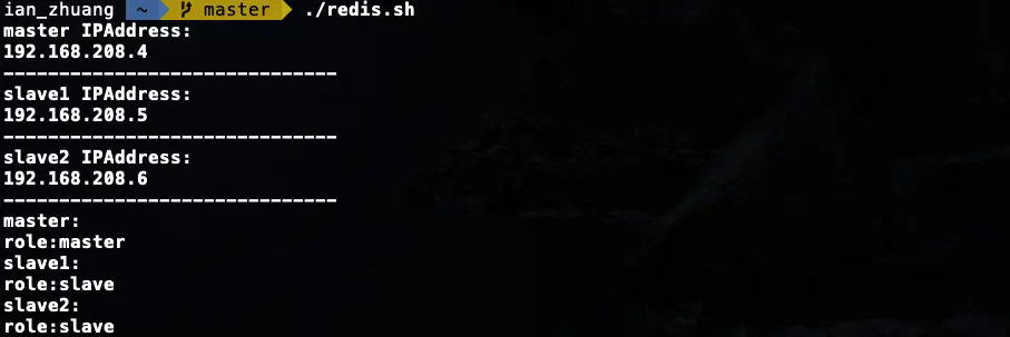 使用 redis.sh 檢查目前 IP 及角色