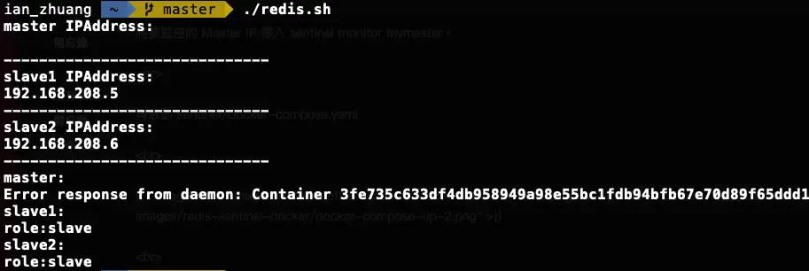 使用 redis.sh 檢查目前 IP 及角色
