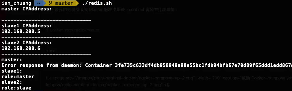 使用 redis.sh 檢查目前 IP 及角色