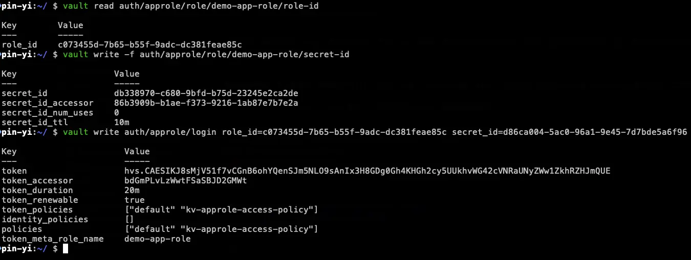 approle 取得 Token