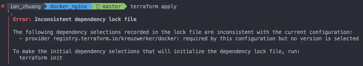 無法直接執行 apply